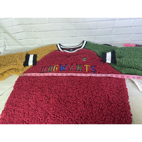 Harry Potter Color Block Hogwarts Collegiate Sherpa Pullover Sweater Womens M - Picture 6 of 9